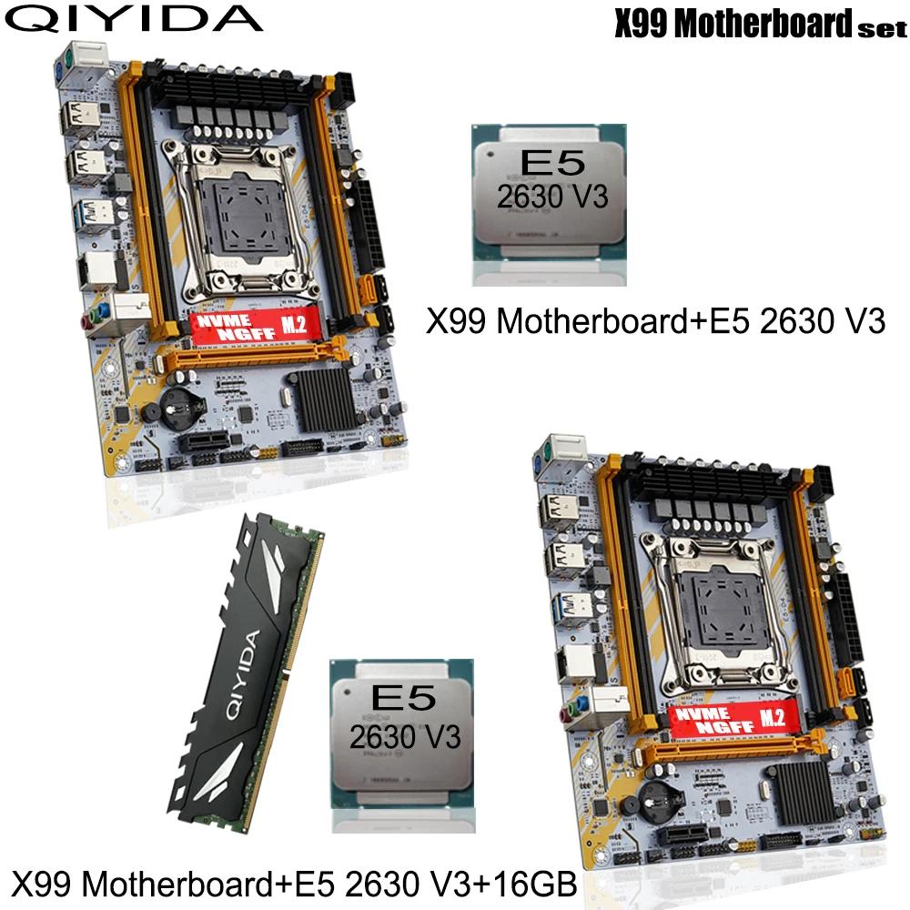 Qiyida X99  Ʈ, DDR4 REGECC ޸ CPU ޺ ŰƮ, PCI-16 USB3.0  M-ATX, E5 D4, 1x16GB, E5 2630V3